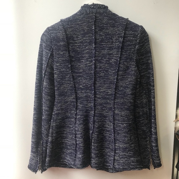 Rebecca Taylor Blue Tweed Blazer - Picture 2 of 7